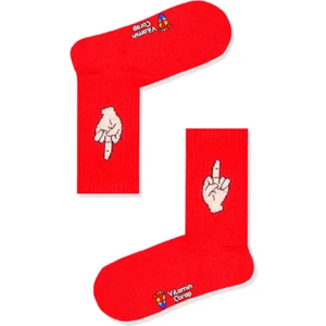Limmon Store Middle Finger Kırmızı Atletik Çorap