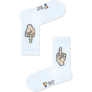 Limmon Store Middle Finger Beyaz Atletik Çorap