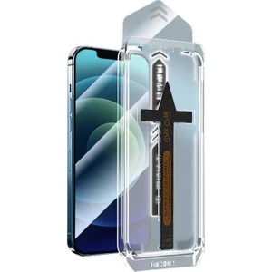 Fujimax Apple iPhone 15 Pro Max Zore Kolay Uygulama Aparatlı Süper Fast Temperli Ekran Koruyucu