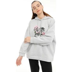 WL LAYLA 17GF83 3PR GRI MELANJ Kadın Sweatshirt