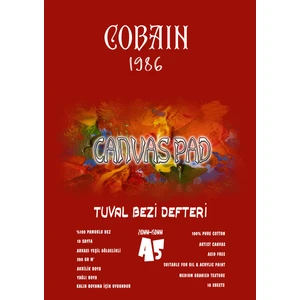 Bordo Sanat Cobain 1986 Canvas Pad Tuval Bezi Defteri Akrilik Yağlıboya Guaj Defteri 300GR