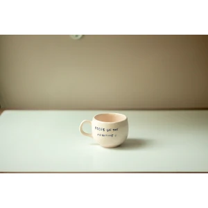 Fleur De Cansu El Yapımı Seramik Kupa, Seramik Mug, Kupa, Bardak,focus On The Positive Kupa