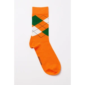 Katia & Bony Ekose Desenli Pamuklu Kadın Soket Çorap Turuncu