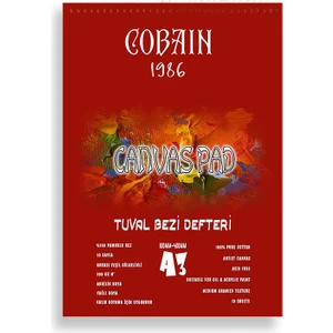 Bordo Sanat Cobain 1986 Canvas Pad Tuval Bezi Defteri Akrilik Yağlıboya Guaj Defteri 300GR