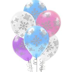 Kar Tanesi Çepeçevre Baskılı Balon 10'lu Paket
