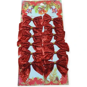Yılbaşı Ağaç Süsleri Simli Fiyonk 12'li Paket