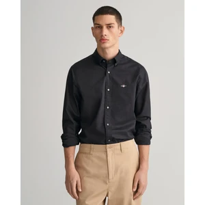 Erkek Siyah Slim Fit Düğmeli Yaka Gömlek 3000102.5