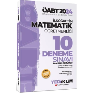 Yediiklim Yayınları 2024 ÖABT İlköğretim Matematik Öğretmenliği Tamamı Çözümlü 10 Deneme Sınavı