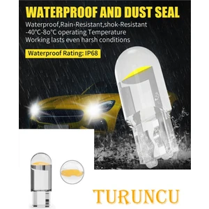 Yeni Nesil T10 LED Dipsiz W5W Turuncu Park Tavan Plaka Ampülü