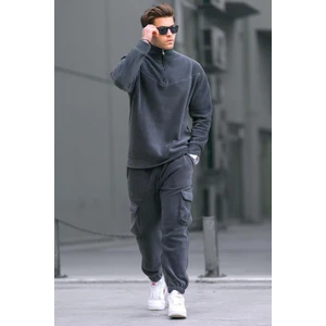 Füme Fermuar Yaka Polar Erkek Eşofman Takımı 5931