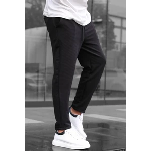 Siyah Basic Waffle Kumaş Erkek Pantolon 6509