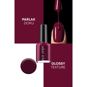 Alix Avien Bordo Oje 21  - Yüksek Pigmentli Uzun Süreli Kalıcılık Hızlı Kuruma - Nail Lacquer 21