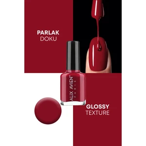 Alix Avien Koyu Kırmızı Oje 58 - Yüksek Pigmentli Uzun Süreli Kalıcılık Hızlı Kuruma - Nail Lacquer 58