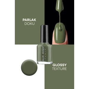 Alix Avien Haki Yeşil 44 - Yüksek Pigmentli Uzun Süreli Kalıcılık Hızlı Kuruma - Nail Lacquer 44