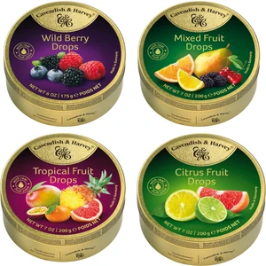 Cavendish & Harvey  4’lü Böğürtlen, Karışık Meyve, Tropik Meyve ve Limon Aromalı Şekerler - Atıştırmalık Şekerleme