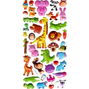 Sticker Kabartmalı Stiker Defter, Planlayıcı Etiket (LIMLRA-032) -17X9 cm - Orman Hayvanları Kawaii