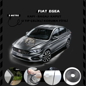 STS Oto Aksesuar Fiat Egea Oto Araç Kapı Koruma Fitili 5metre Parlak Siyah Renk