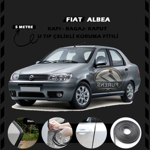 STS Oto Aksesuar Fiat Albea Oto Araç Kapı Koruma Fitili 5metre Parlak Siyah Renk