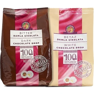 Bitter Damla 1 Kg Çikolata ve Beyaz Damla Çikolata 1 Kg