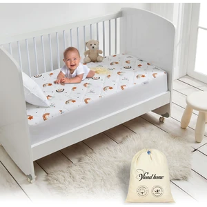 Vionel HomePamuk, Gökkuşağı Desenli Kapitone Sıvı Geçirmez Bebek ve Çocuk Yatak Alezi, Yatak Koruyucu Alez, Lastikli Çarşaf 60 x 120