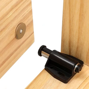 4 Paket Tek Mıknatıslı Dolap Yapış Görünmez Mobilya Kapı Rebounder Dolap Dolap Kapı Kapatıcı Siyah (Yurt Dışından)