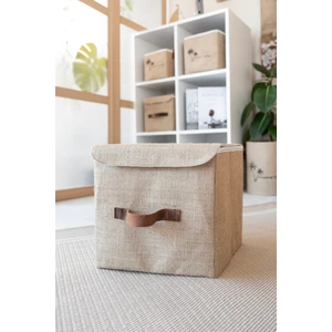 Art Bee Jüt Dolap Içi Organizer Takı, Makyaj, Banyo, Ofis Düzenleyici Kapaklı Saklama Kutusu 30X30X30 cm