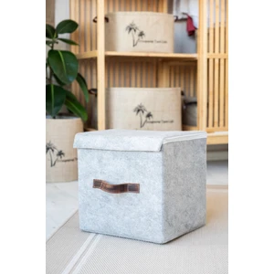 Art Bee Keçe Dolap Içi Organizer Takı, Makyaj, Banyo, Ofis Düzenleyici Kapaklı Saklama Kutusu 25X25X25 cm
