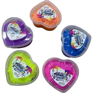 Slime 5 Renk 5 Adet Fosforlu Kalpli