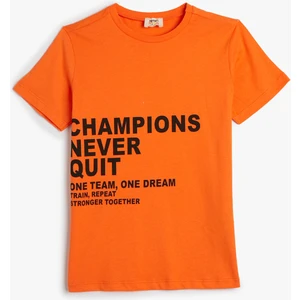 Tişört Kısa Kollu Slogan Baskılı Pamuklu