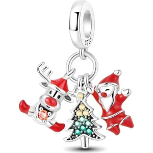 Corney Design Noel Baba ve Geyik Yılbaşı 925 Ayar Gümüş Charm