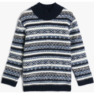 Yarım Balıkçı Yaka Kazak Uzun Kollu