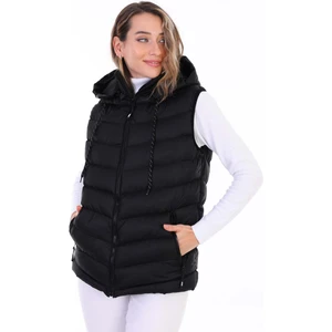 Kadın Jel Dolgulu Çıkartılabilen Fermuarlı Kapüşon Cepli Şişme Yelek