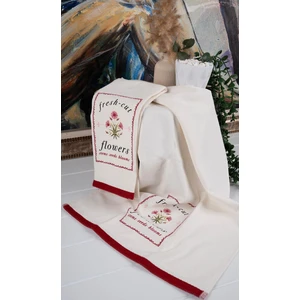 Baveno Home Pamuk Ikili 40X66 cm Nakışlı Desenli Yılbaşı Havlu/havlu Seti