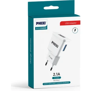Basic 2.1A Şarj Adaptörü 1 USB Girişli PCH201