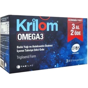 Tab İlaç Krilom Omega 3  50 Kapsül 3 Al 2 Öde