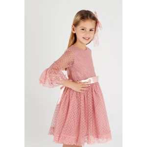 Ahenk Kids AHENGİM KIZ ÇOCUK ELBİSE KIZ ÇOCUK TOKALI ELBİSE KIZ ELBİSE TÜL DANTEL ELBİSE AK2209