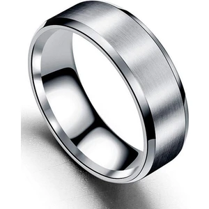 6mm Köşeli Düz Model Unisex Kadın Erkek Çelik Alyans Yüzük cl30