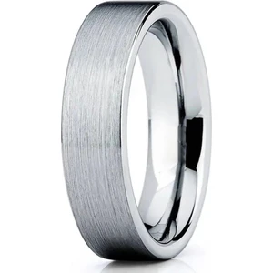 6mm Mat Düz Model Unisex Kadın Erkek Çelik Alyans Yüzük cl29