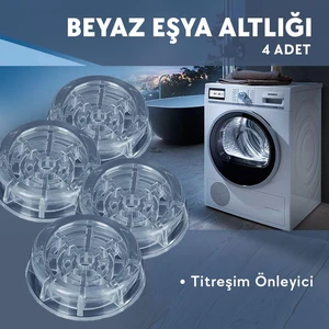4 Adet Beyaz Eşya Altlığı Ayağı Çamaşır Bulaşık Makinası Buzdolabı Yükseltici Titreşim Önleyici