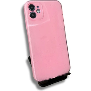 Apple iPhone 11 Kamera Korumalı Simli Renkli Pembe Silikon Kılıf