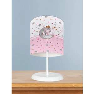 Mekta Home Bebek ve Çocuk Odası Ayda Oturan Prenses Kız Desenli Pembe Abajur