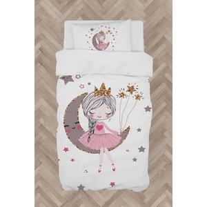 Mekta Home Bebek ve Çocuk Odası Ayda Oturan Prenses Kız Desenli Nevresim Takımı