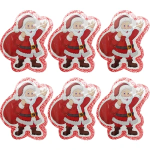 Noel Baba Figürlü Strafor Yılbaşı Ağaç Süsü 6lı