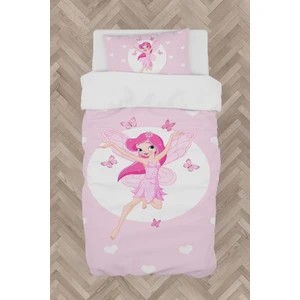 Mekta Home Bebek ve Çocuk Odası Uçan Peri Kızı ve Kalp Desenli Nevresim Takımı