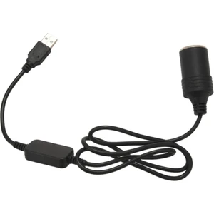 Dişi Araç Çakmak Soketi USB Çıkışlı - 1m Kablolu