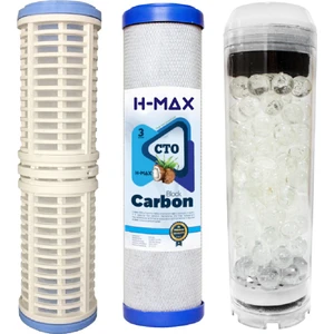 H-MAX Reverse Osmosis System Daire Girişi ve Bina Girişi Su Arıtma Cihazlarına Özel 3 Aşamalı Filtre Seti Silifozlu - 0145