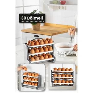 30 Bölmeli Yumurta Rafı Saklama Kabı Antrasit