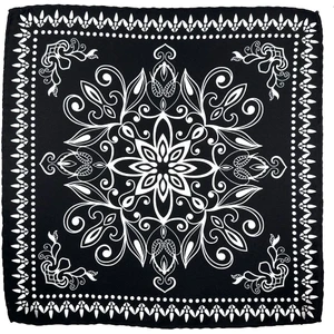 Siyah Motif Desen Erkek Cep Mendili SPS628-108