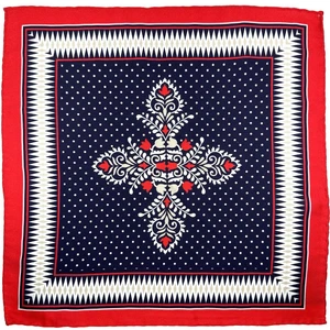 Kırmızı - Lacivert Motif Desen Erkek Cep Mendili SPS617-98