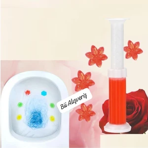 Bii Alışveriş Gülkırmızı Tuvalet Temizleme Jeli Klozet Banyo Koku Giderici Damga Seti Desenli Koku Giderici